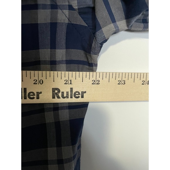 Todd Snyder Shirt Mens 15.5 Blue Gray Plaid Long Sleeve Button Up Melange Yarn - Picture 8 of 9